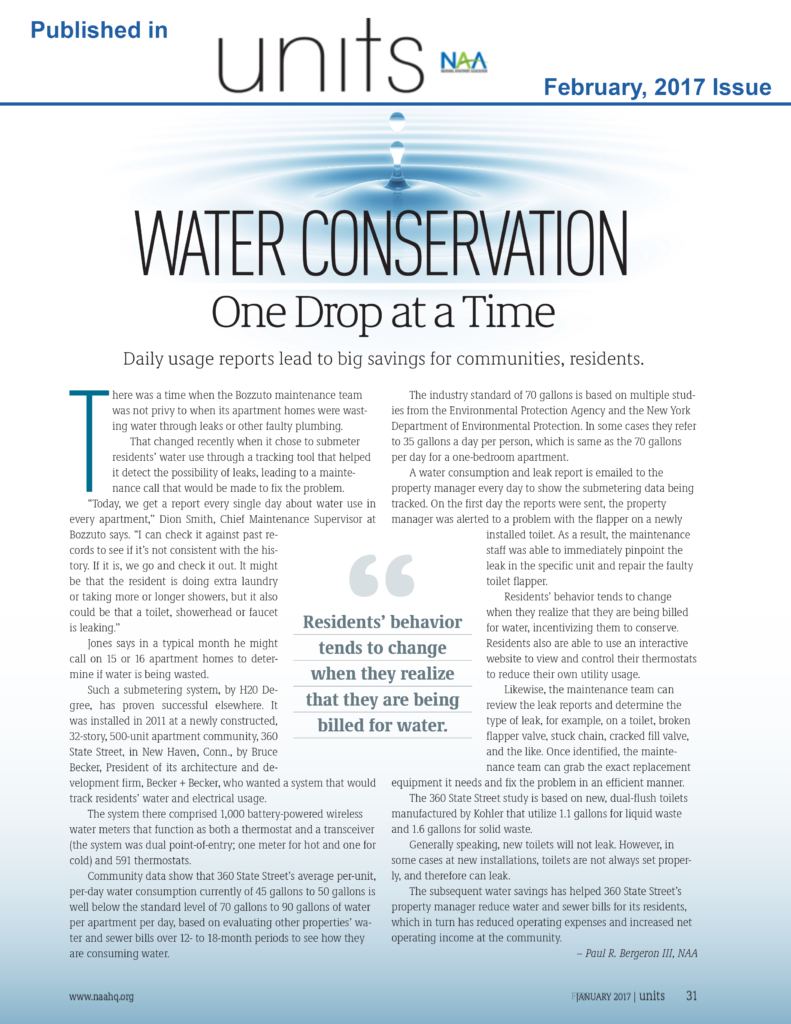 H2O Degree Submetering & Leak Detection Solutions Article-Units Magazine