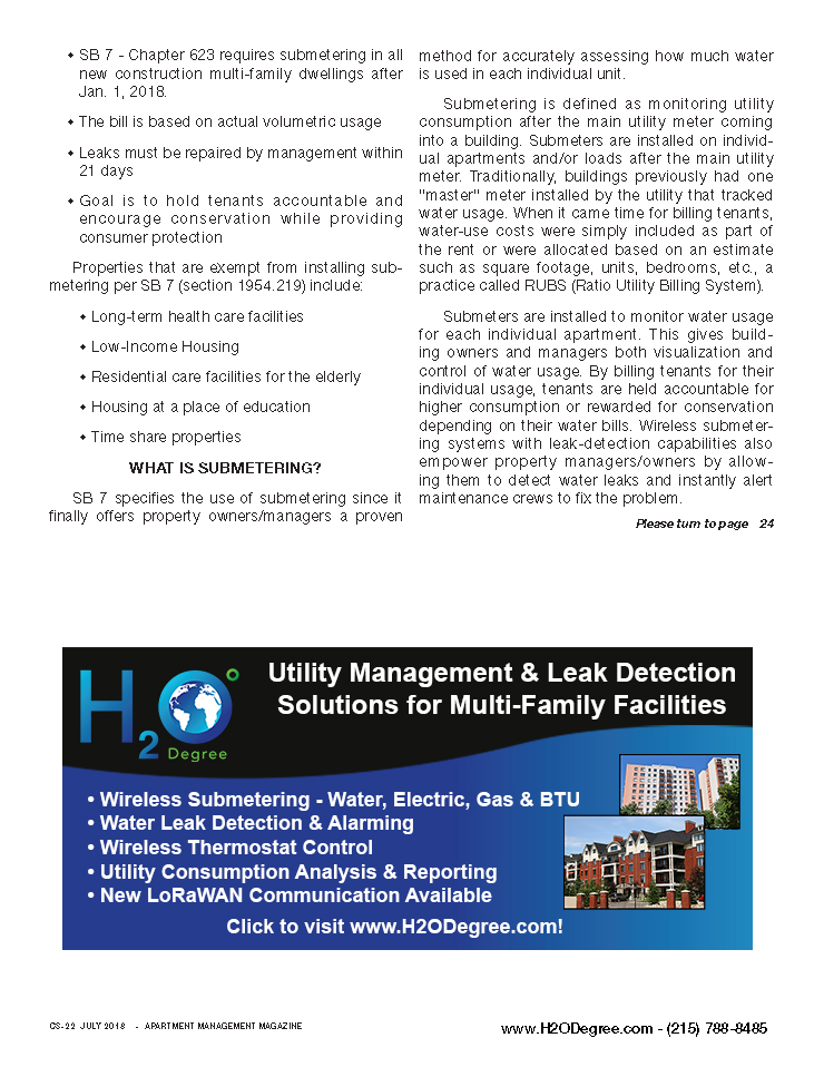 H2O Degree SB7 California Submetering Compliance Solutions