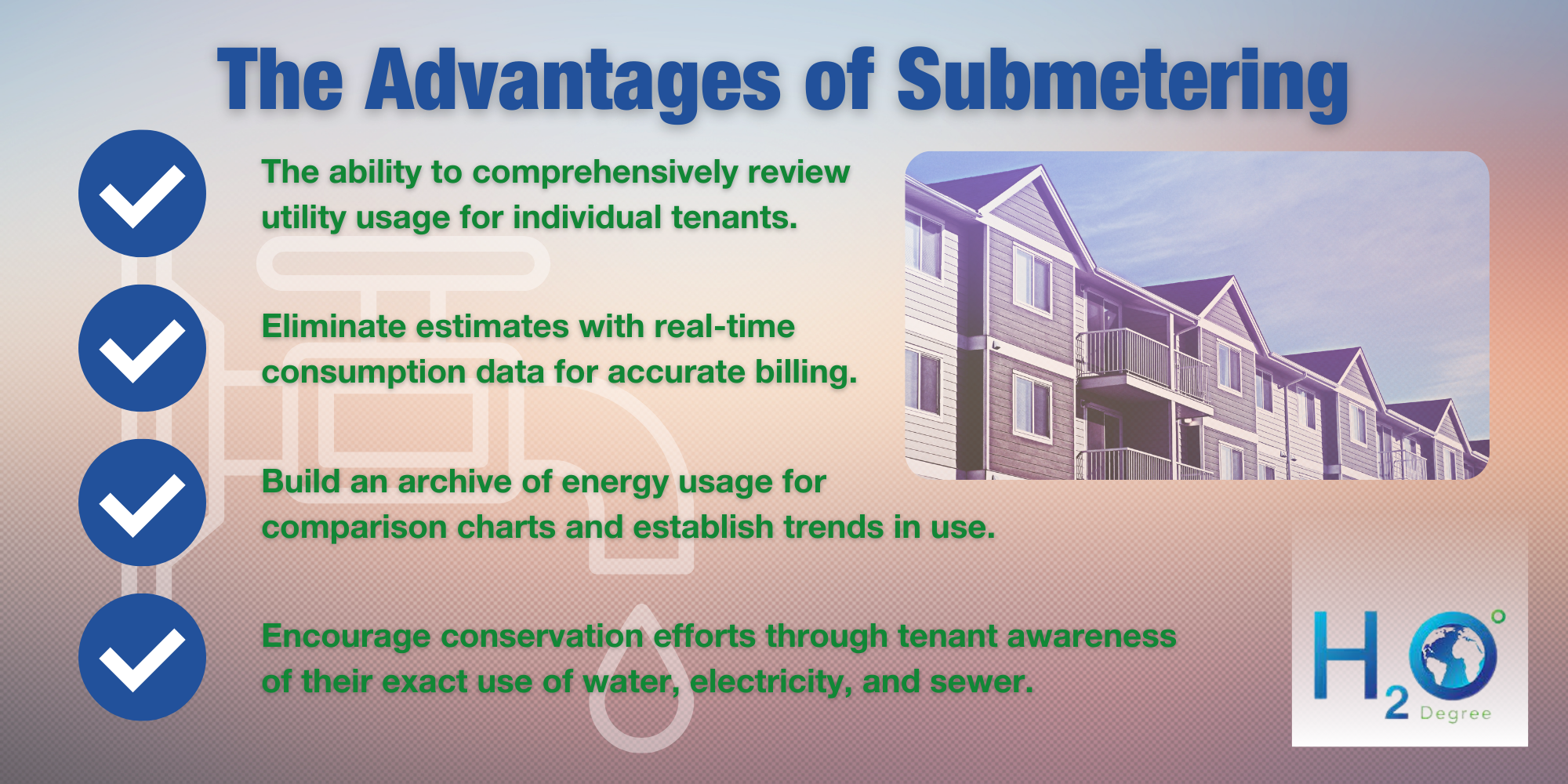 Infographic outlining the benefits of submetering on multi-family units